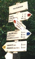 Typischer Wanderwegweiser.