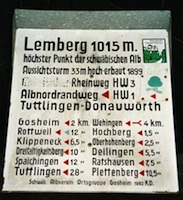 Lemberg, Wanderwegschild
